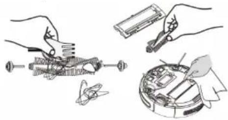 BLACK & DECKER BXRV500E - LIMPIEZA DEL CEPILLO ROTATORIO CENTRAL Y LOS CEPILLOS LATERALES: - 2