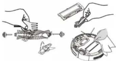 BLACK & DECKER BXRV500E - ΚΑΘΑΡΙΣΜΟΣ ΤΗΣ ΠΕΡΙΣΤΡΕΦΟΜΕΝΗΣ ΒΟΥΡΤΣΑΣ ΚΑΙ ΤΩΝ ΠΛΑΪΝΩΝ ΒΟΥΡΤΣΩΝ: - 2