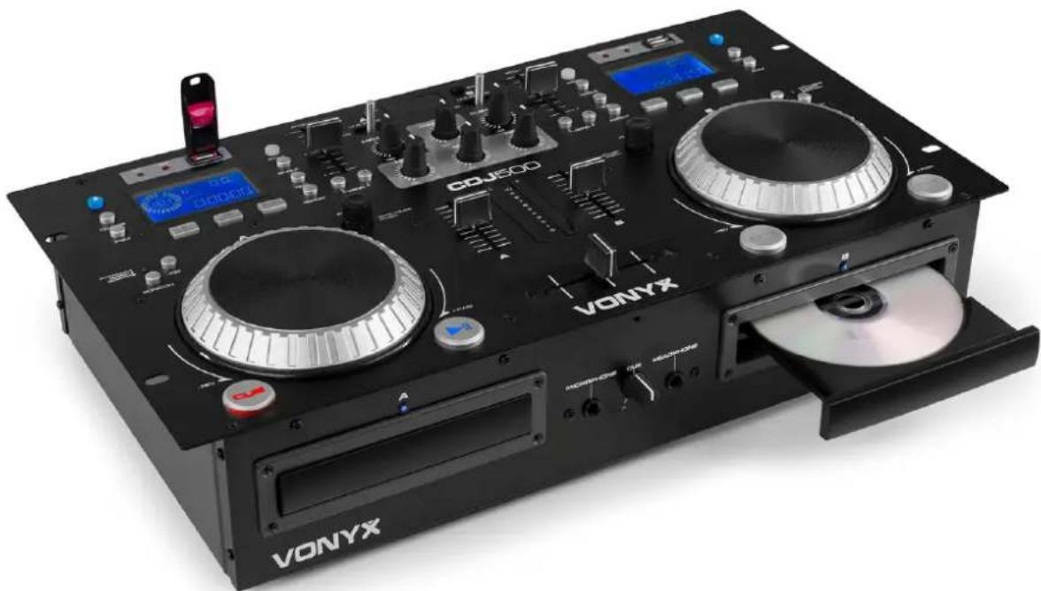Vonyx CDJ500 - CDJ500 Amplified Double Player CD/MP3/USB/Bluetooth - 1