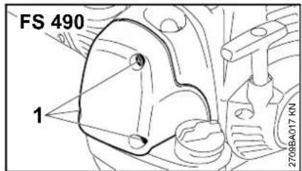 STIHL FS 490 CEM - Sostituzione del filtro aria - 2
