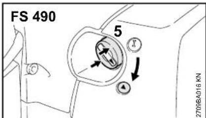 STIHL FS 490 CEM - Symbole am Startklappenhebel - 5