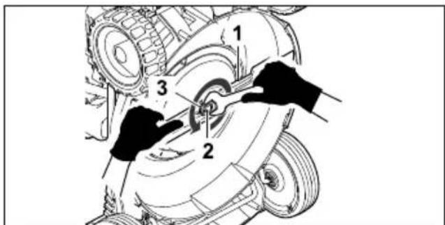 STIHL RM 4 RT - Demontera kniv - 1
