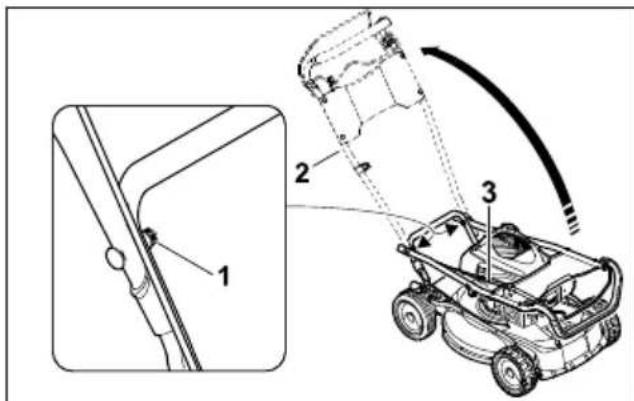STIHL RM 4 RTP - Abrir e ajustar o guiador - 1