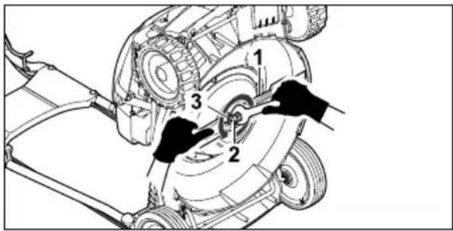 STIHL RM 4 RTP - Smontaggio della lama - 1