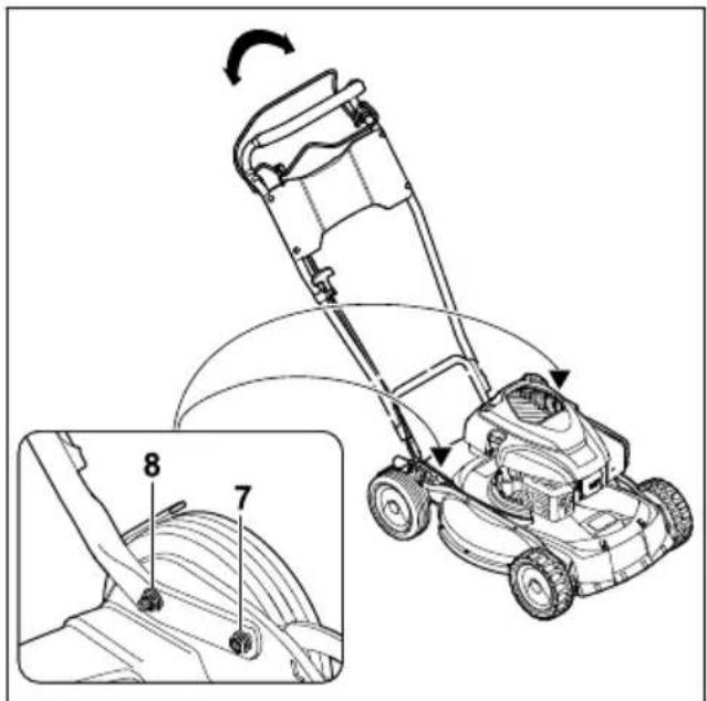 STIHL RM 4 RTP - Fälla upp och ställa in styrhandtag - 3
