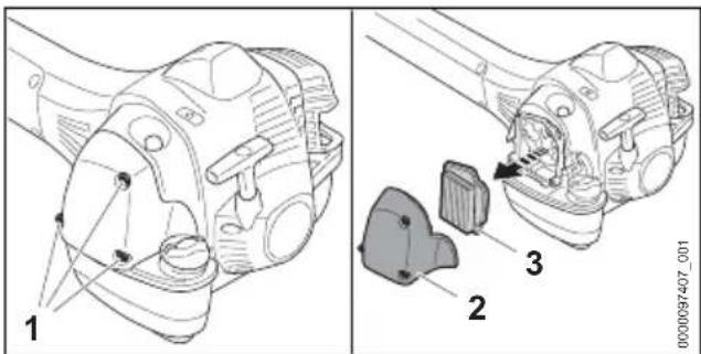 STIHL FS 561 CEM - Sostituire il filtro dell'aria - 1