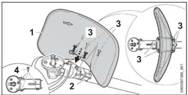 STIHL FS 561 CEM - Montare il riparo per i coltelli trituratori - 1