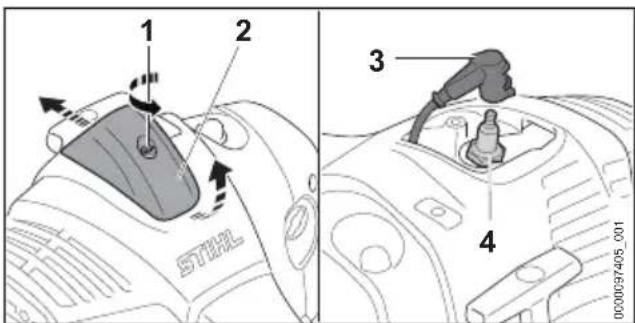 STIHL FS 561 CEM - Pulire la candela di accensione - 1