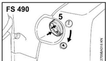 STIHL FS 410 CEM - Motor starten / abstellen - 6