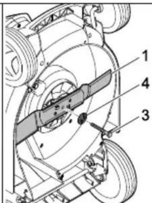 Technical diagram of a mechanical assembly with numbered components labeled 1, 3, and 4