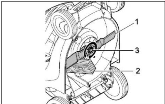 STIHL RMA 443 PV - Terän kiinnittäminen - 2