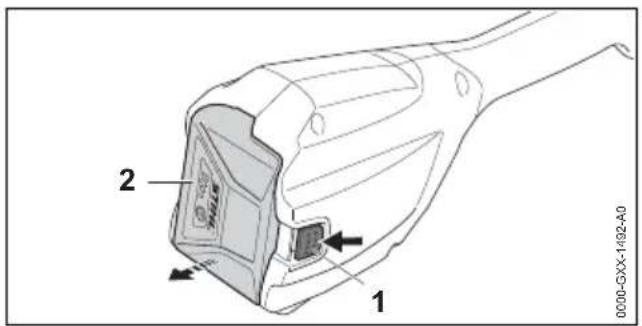 STIHL FSA 60 R SET - Removing the Battery - 1