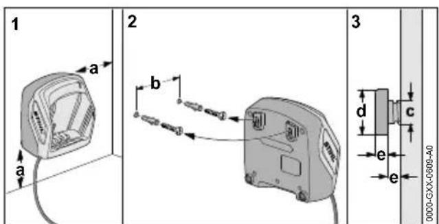 STIHL FSA 60 R SET - Mounting the Charger on a Wall - 1