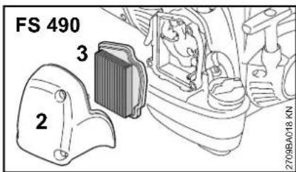 STIHL FS 460 CEM - Remplacement du filtre à air - 4