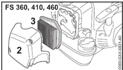 STIHL FS 460 CEM - Luftfilter wechseln - 3
