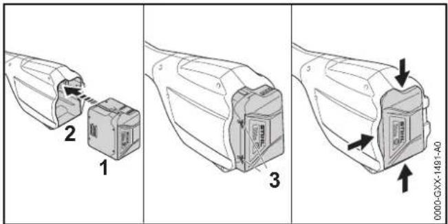 STIHL FSA 57 SET - Accu aanbrengen - 1