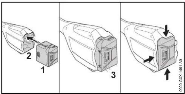 STIHL FSA 57 SET - Akku einsetzen - 1