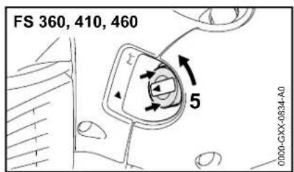 STIHL FS 360 CEM - Motor starten / abstellen - 5