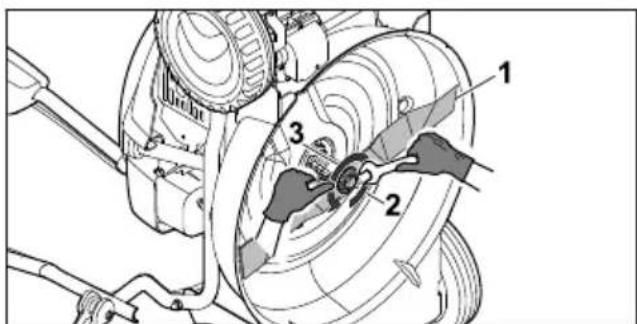 STIHL RM 2 RT - Demontáž rezného noza - 1