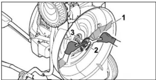 STIHL RM 2 RT - Demontáž rezného noze - 1