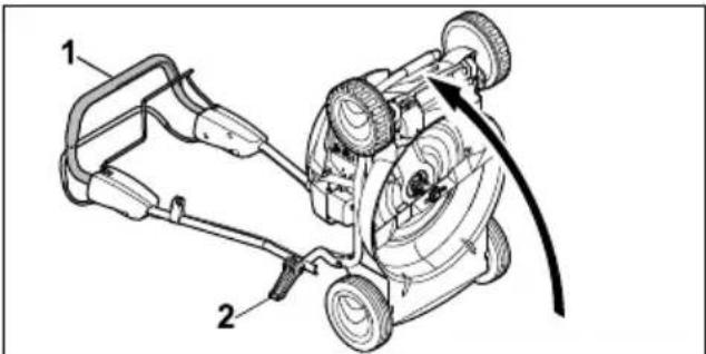 STIHL RM 2 RT - Mise en position verticale de la tondeuse - 1