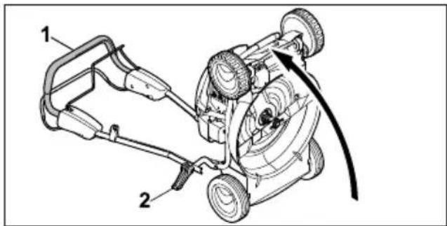 STIHL RM 2 RT - Ridicarea in picioare a masinii de tuns iarba - 1