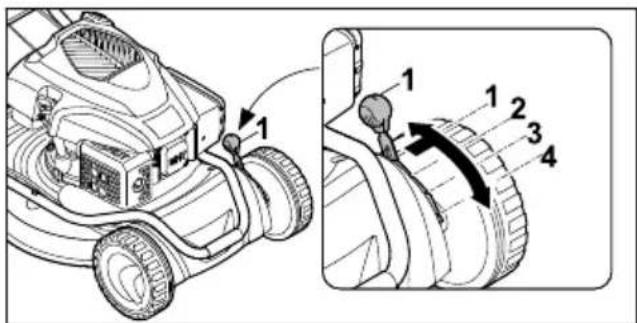 STIHL RM 2 RT - Niitmiskorguse reguleerimine aes - 1