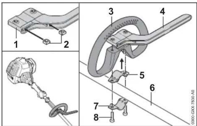 STIHL FS 235 R - Montare l'impugnatura circolare con limitatore di taglio - 1