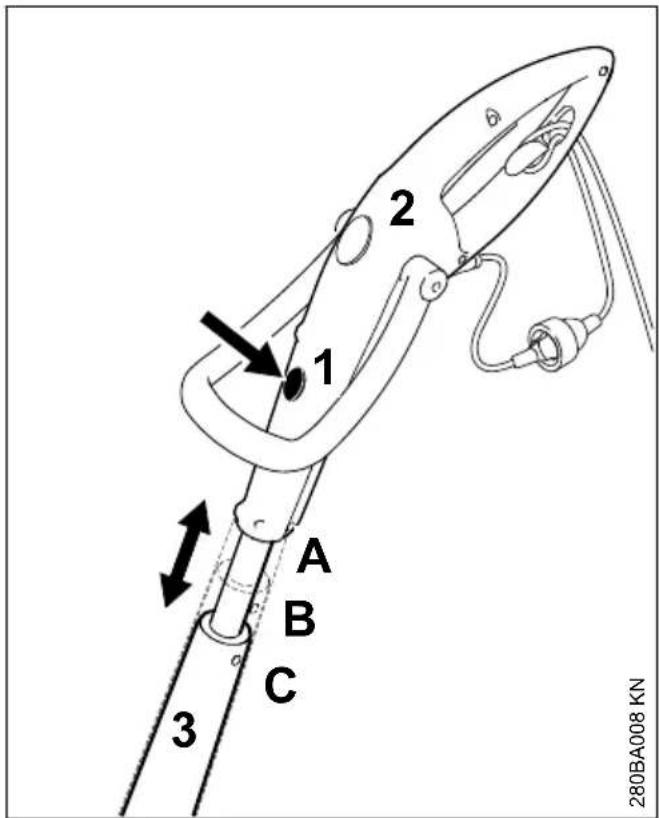 STIHL FSE 31 - Impostazione della lunghezza dello stelo (solo FSE 41) - 1