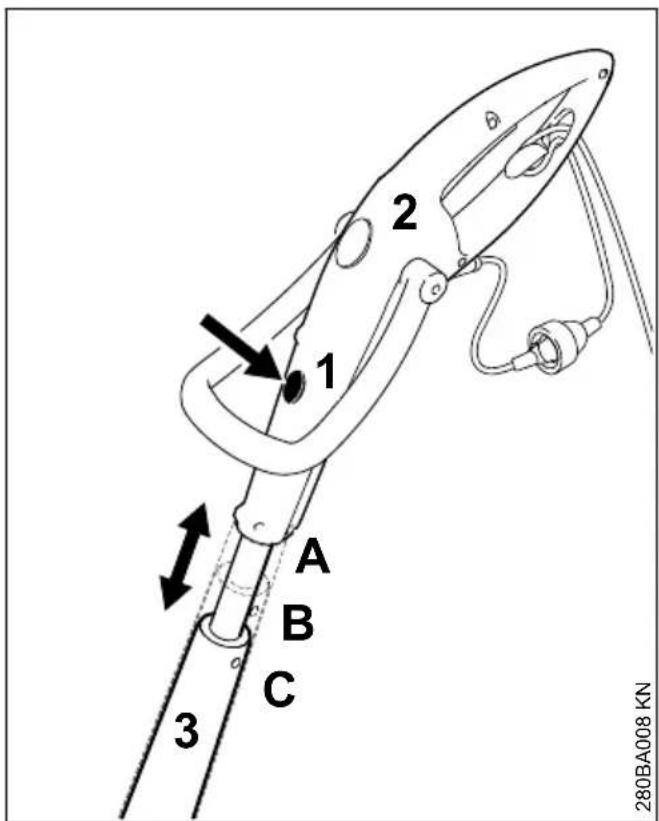 STIHL FSE 31 - Adjusting Length of Shaft (FSE 41 only) - 1