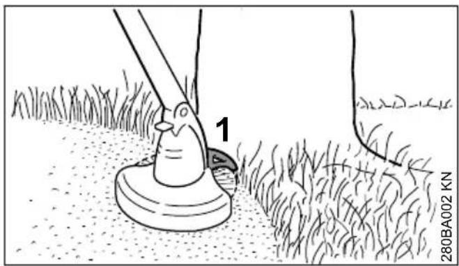 STIHL FSE 31 - Werken met de afstandhouder (alleen FSE 41) - 1