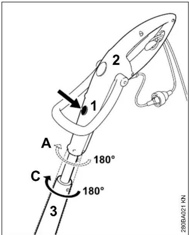 STIHL FSE 31 - Bedienungswinkel einstellen (nur FSE 41) - 1