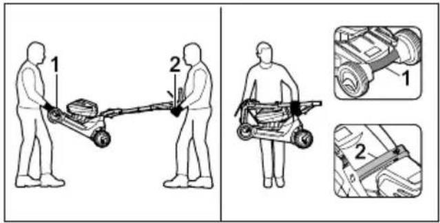 STIHL RMA 443 VC - Ruohonleikkurin kantaminen - 1