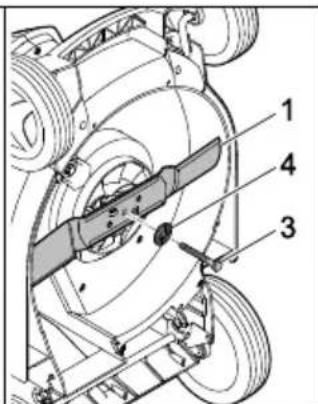 Technical diagram of a mechanical assembly with numbered components labeled 1, 3, and 4