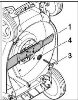 Technical diagram of a mechanical assembly with numbered components labeled 1, 3, and 4
