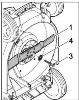 Technical diagram of a mechanical assembly with numbered components labeled 1, 3, and 4