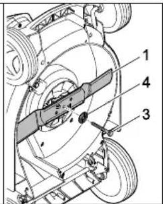 Technical diagram of a mechanical assembly with numbered components labeled 1, 3, and 4