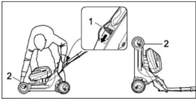 STIHL RMA 443 VC - Grasmaaier rechtop zetten - 1