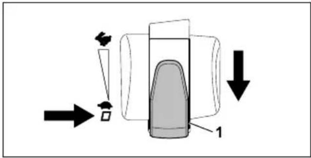 Diagram illustrating a mechanical or fluid system with labeled components and directional arrows indicating flow or movement.