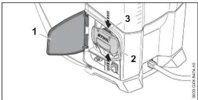 STIHL SGA 85 - Removing the Battery - 1