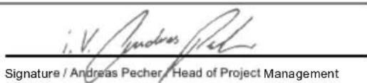 i.V. Andreas Pecher Signature / Andreas Pecher / Head of Project Management