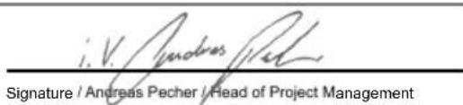 i.V. Andreas Pecher Signature / Andreas Pecher / Head of Project Management