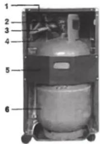 Labeled diagram of a mechanical device with numbered components for identification