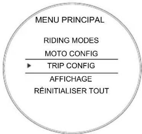 TRIUMPH Rocket 3 R (2023) - Menu Configuration totalisateur partiel - 1