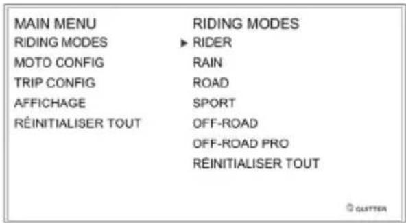 TRIUMPH Tiger 1200 XRT (2019) - Modes de conduite - 1