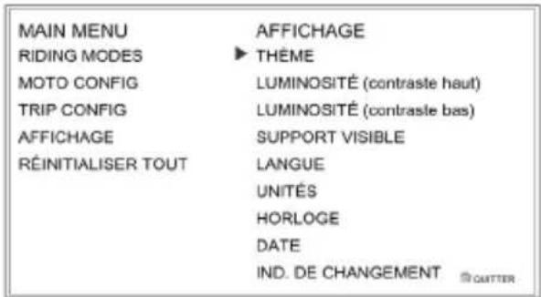 TRIUMPH Tiger 1200 XRT (2019) - Menu Configuration écran - 1