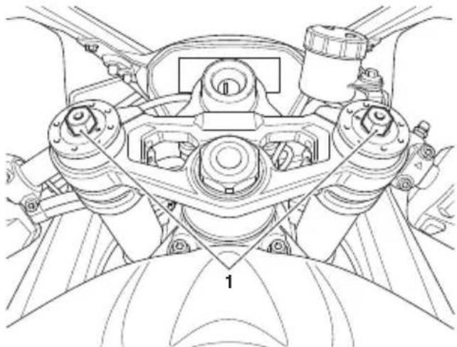 TRIUMPH Daytona Moto2 765 (2021) - Réglage de la précharge du ressort de suspension avant - 1