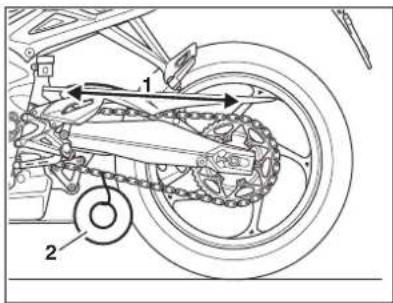 TRIUMPH Daytona 675 R (2016) - Contrôle de l'usure des pignons et de la chaîne - 1