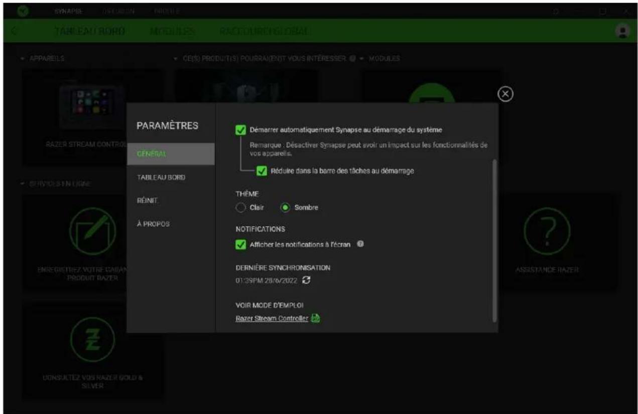 RAZER Stream Controller - FENÊTRE PARAMÈTRES - 1
