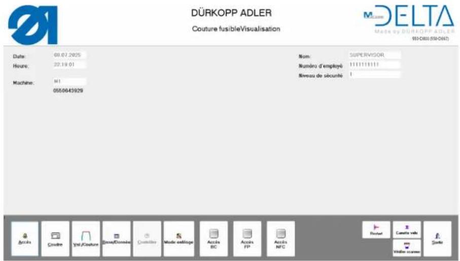 Dürkopp Adler 550D800 - Écran principal - 2